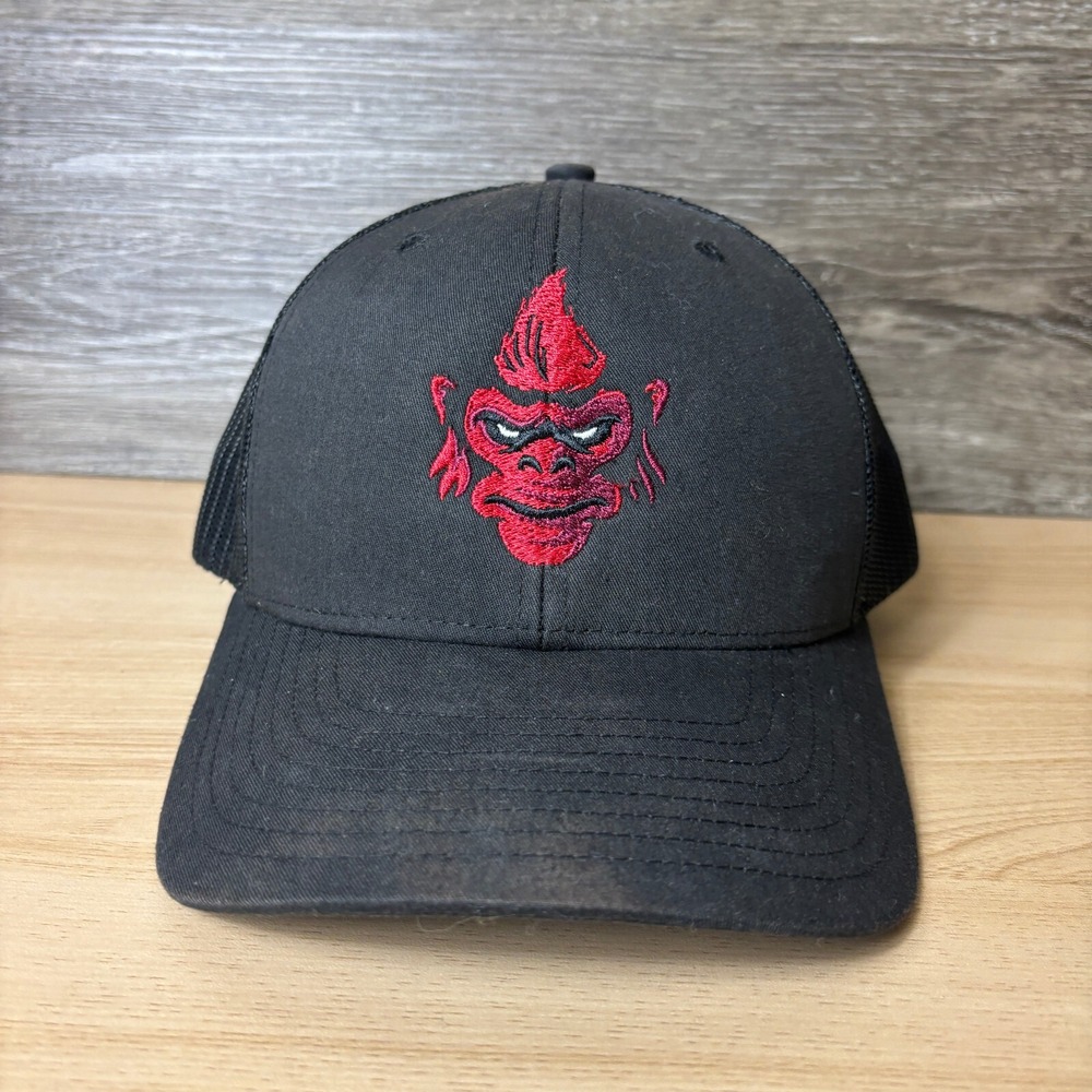 Ape Hat Cap Snap Back Black Red Trucker Faded‎ Outdoors Adjustable